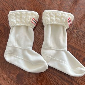 Kids Hunter Boots socks - cable knitted cuff, PVC logo 
Size L = US Size 1-3